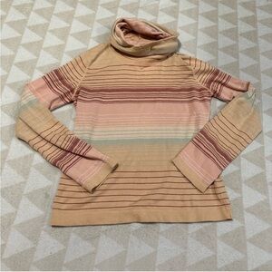 J crew striped turtleneck long sleeve top cotton